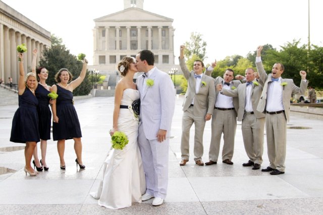 nashville wedding, downtown, bridal party, bride, groom